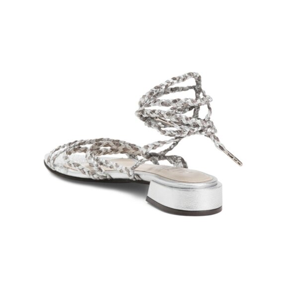 ALTA Off White Made In Colombia Leather Trianna Ankle Wrap Sandals - Picture 2 of 2